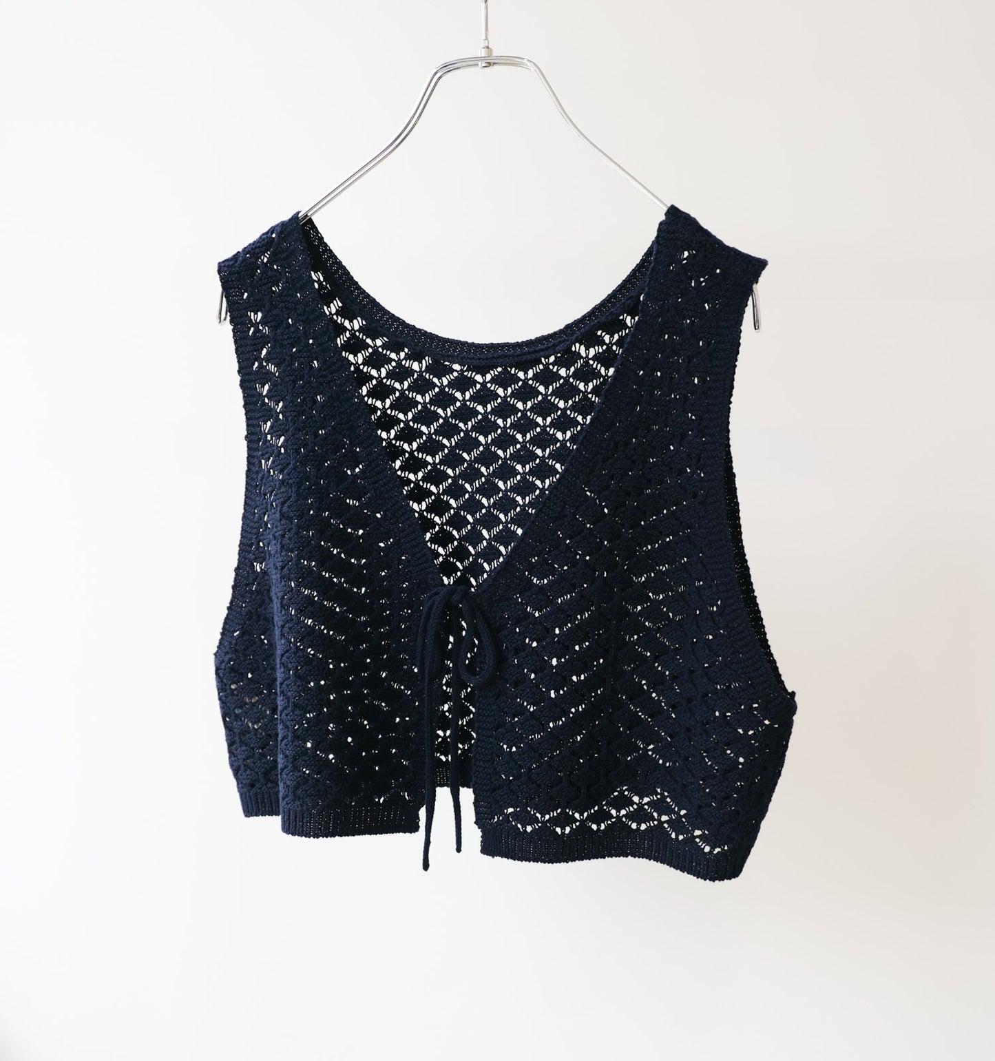 2way short knit vest