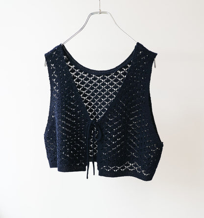 2way short knit vest