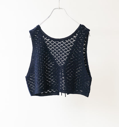 2way short knit vest