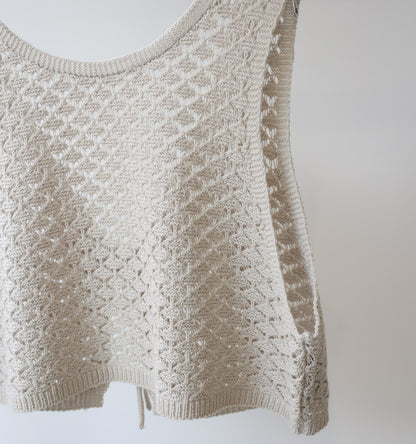 2way short knit vest