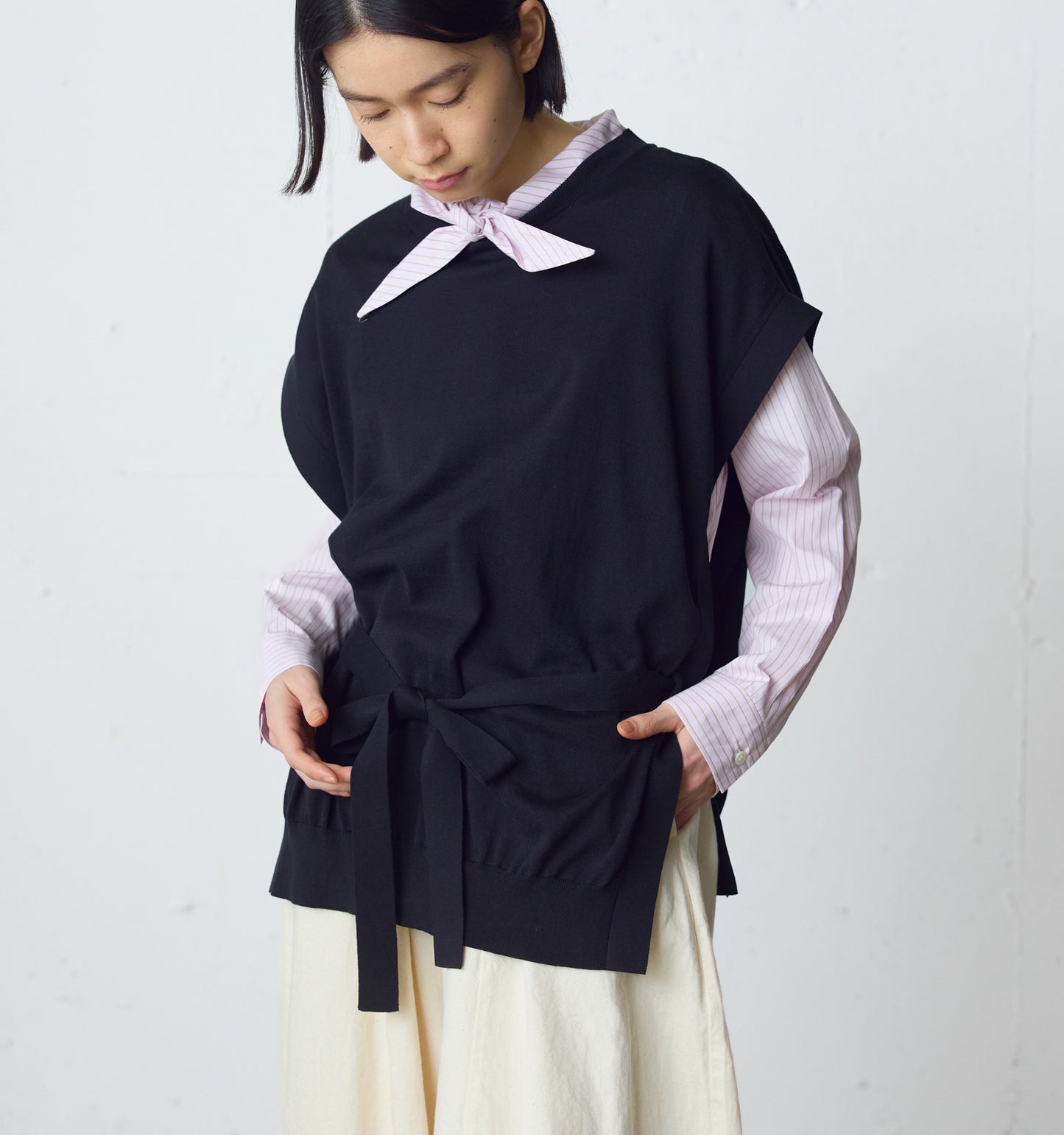 side ribbon vest