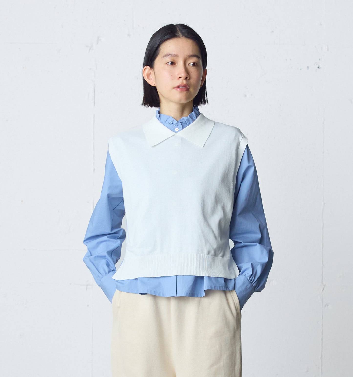 collared knit vest