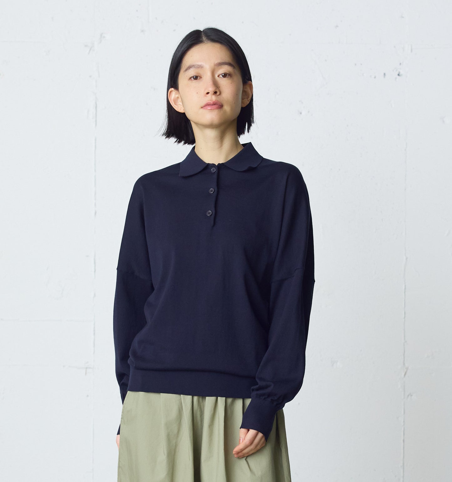 wide knit polo
