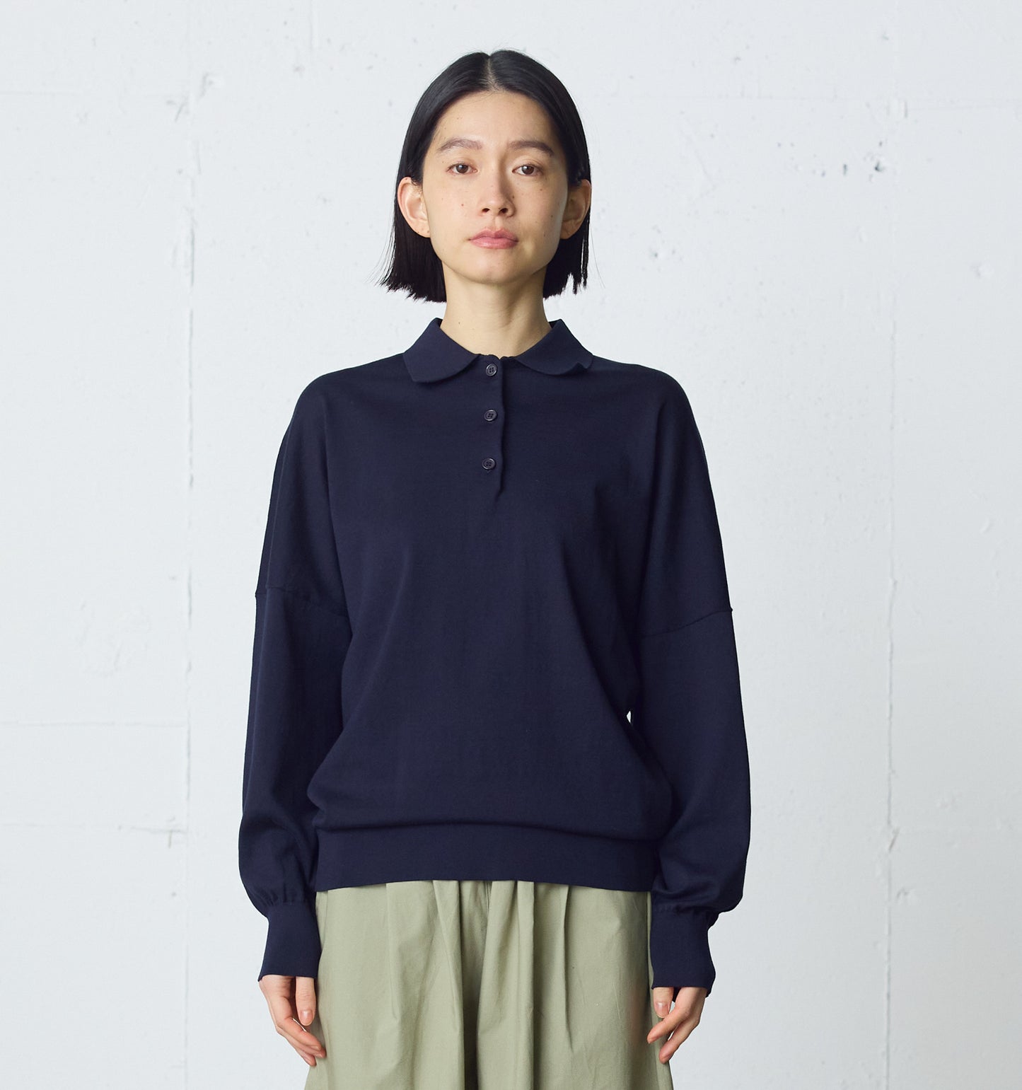 wide knit polo