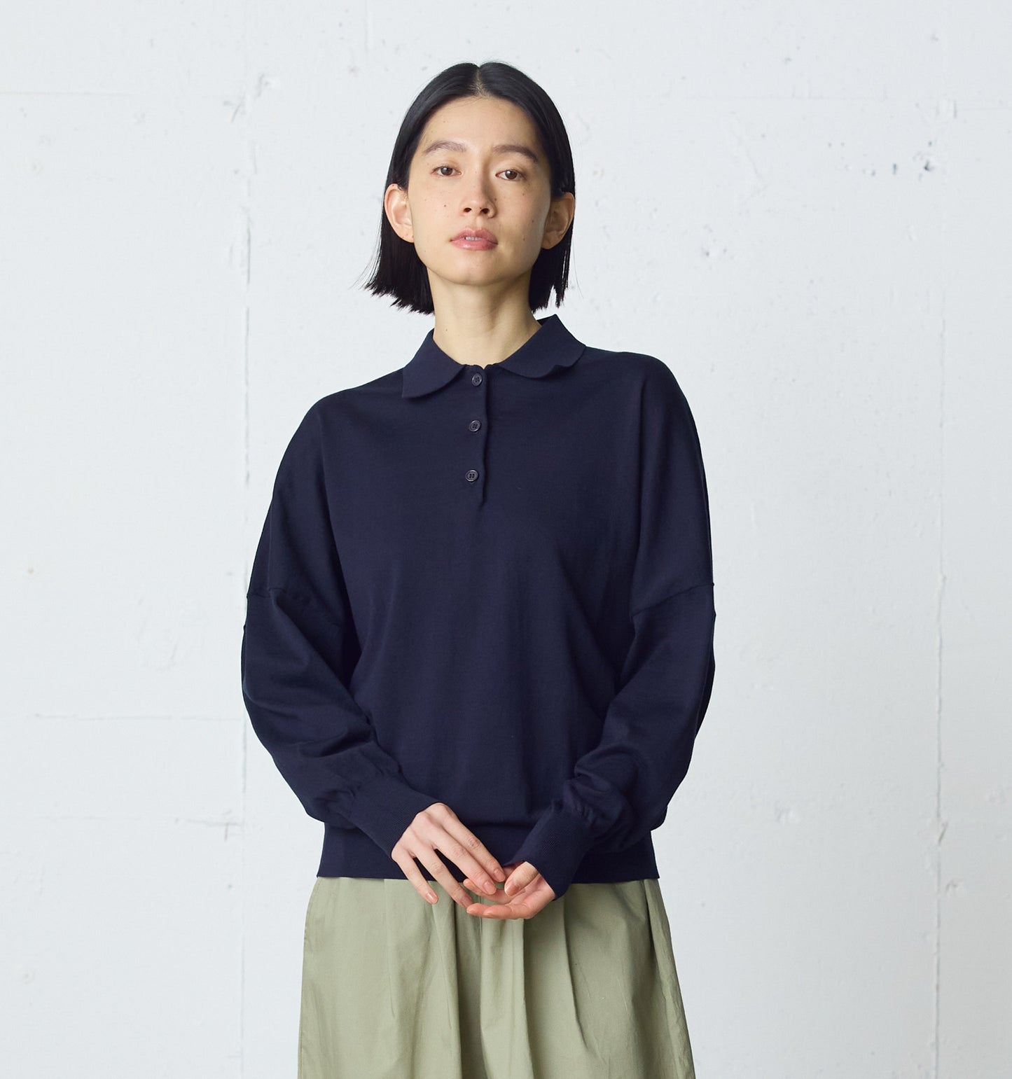 wide knit polo