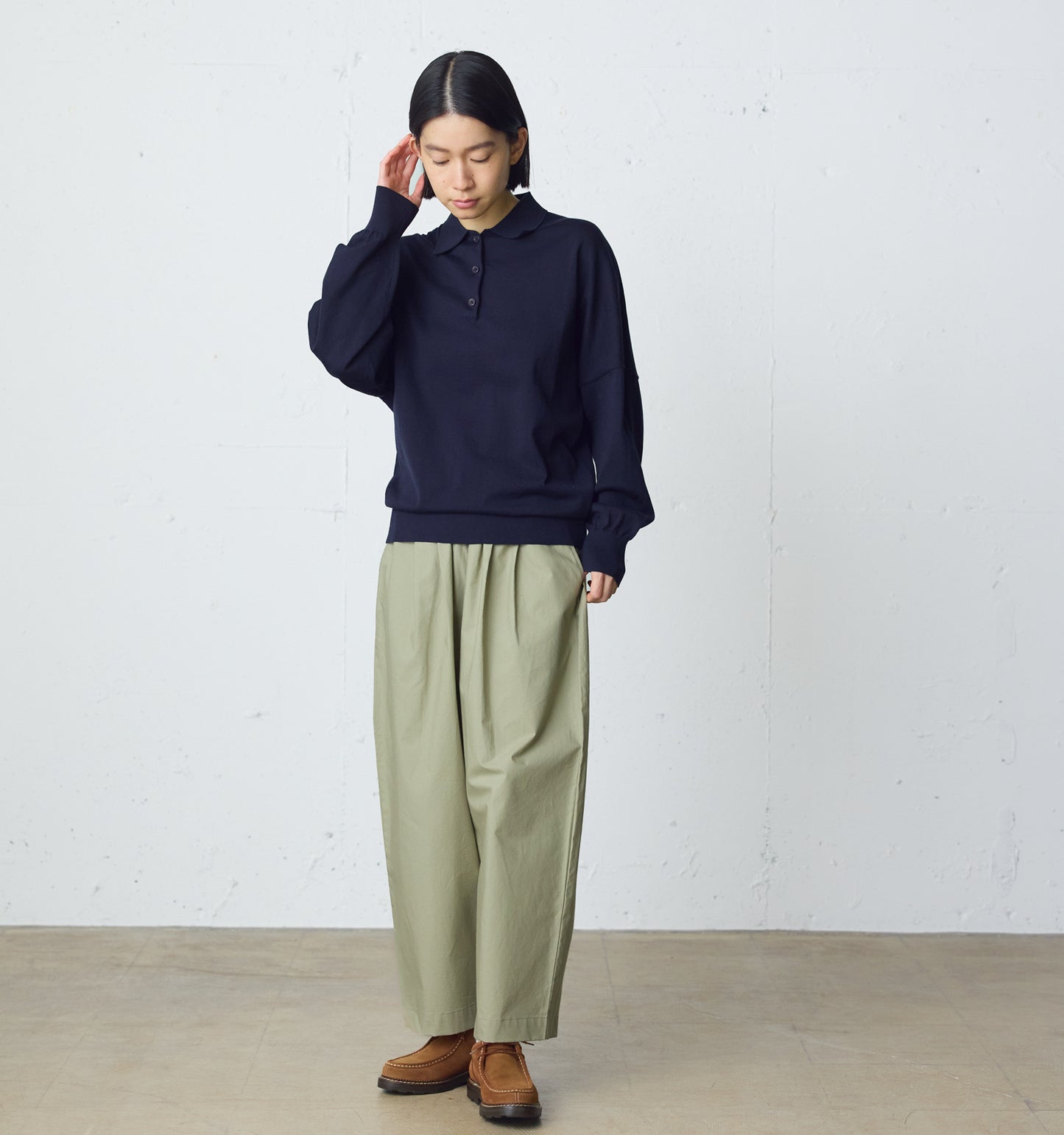 wide knit polo