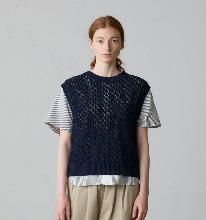 mesh knit vest
