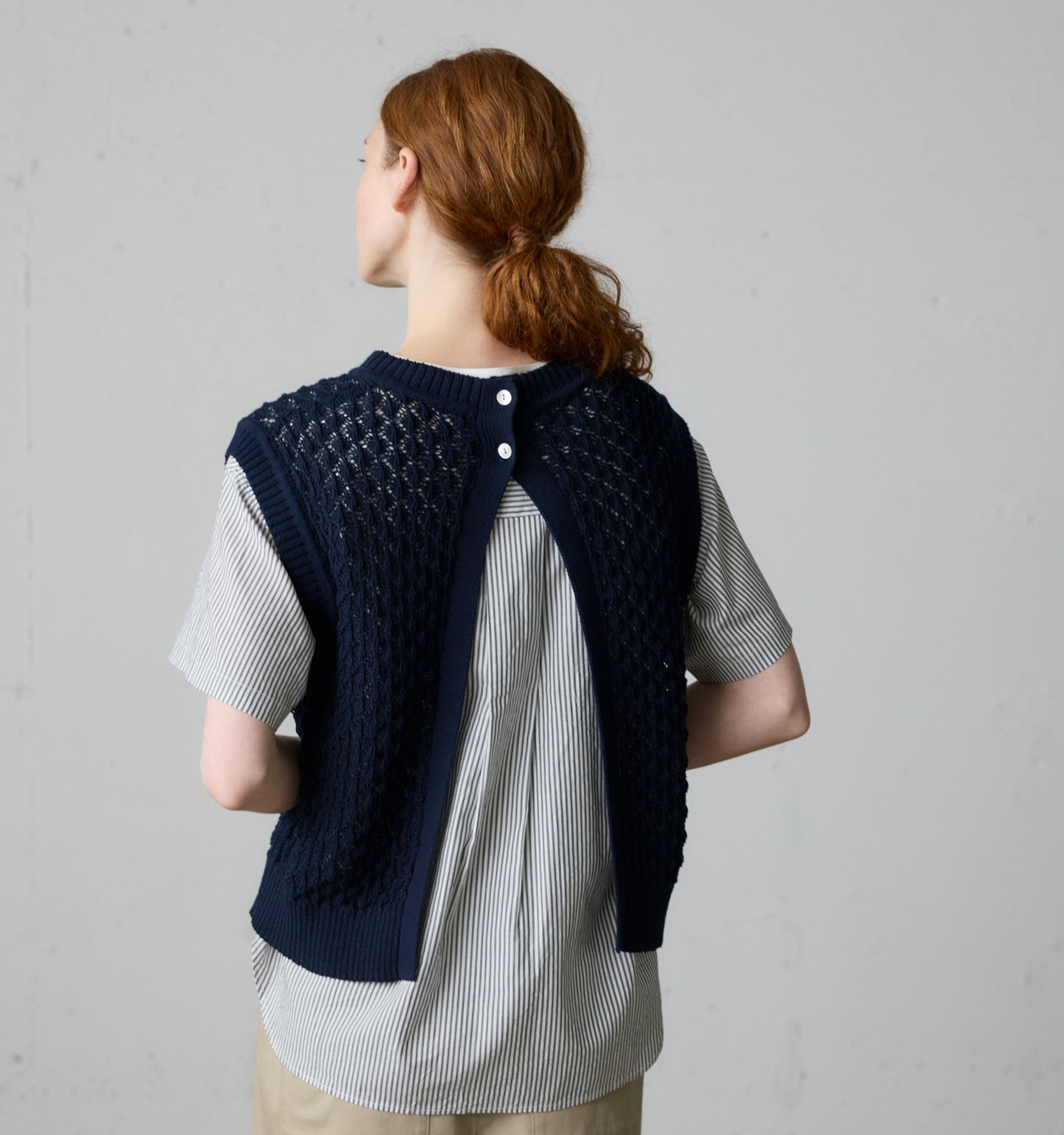 mesh knit vest