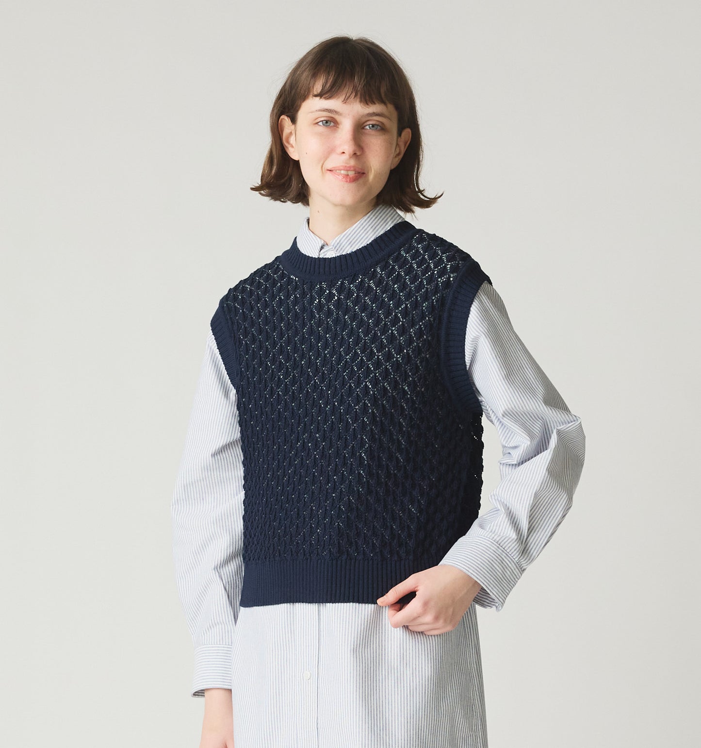 mesh knit vest