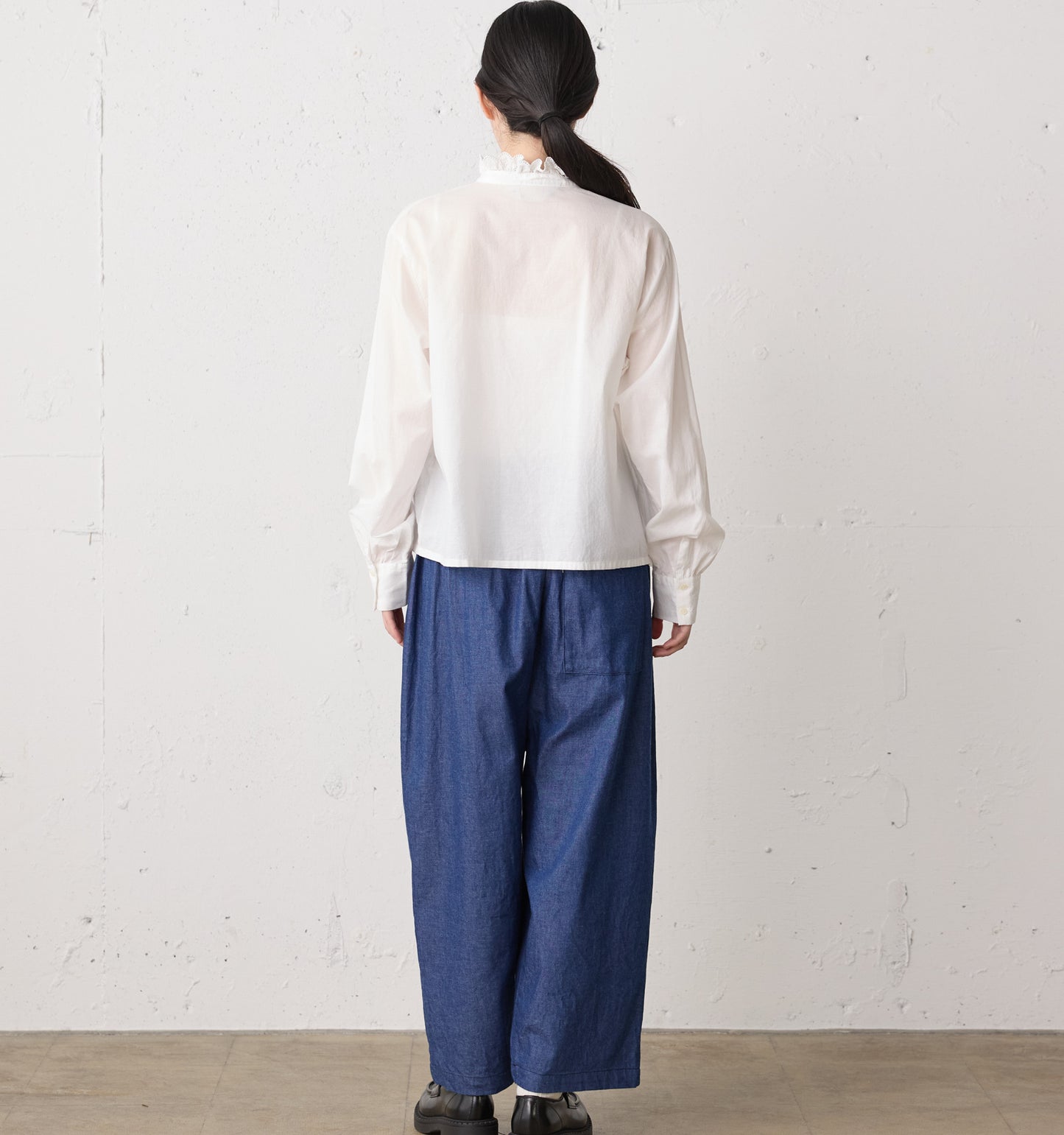 pin tuck lace shirt