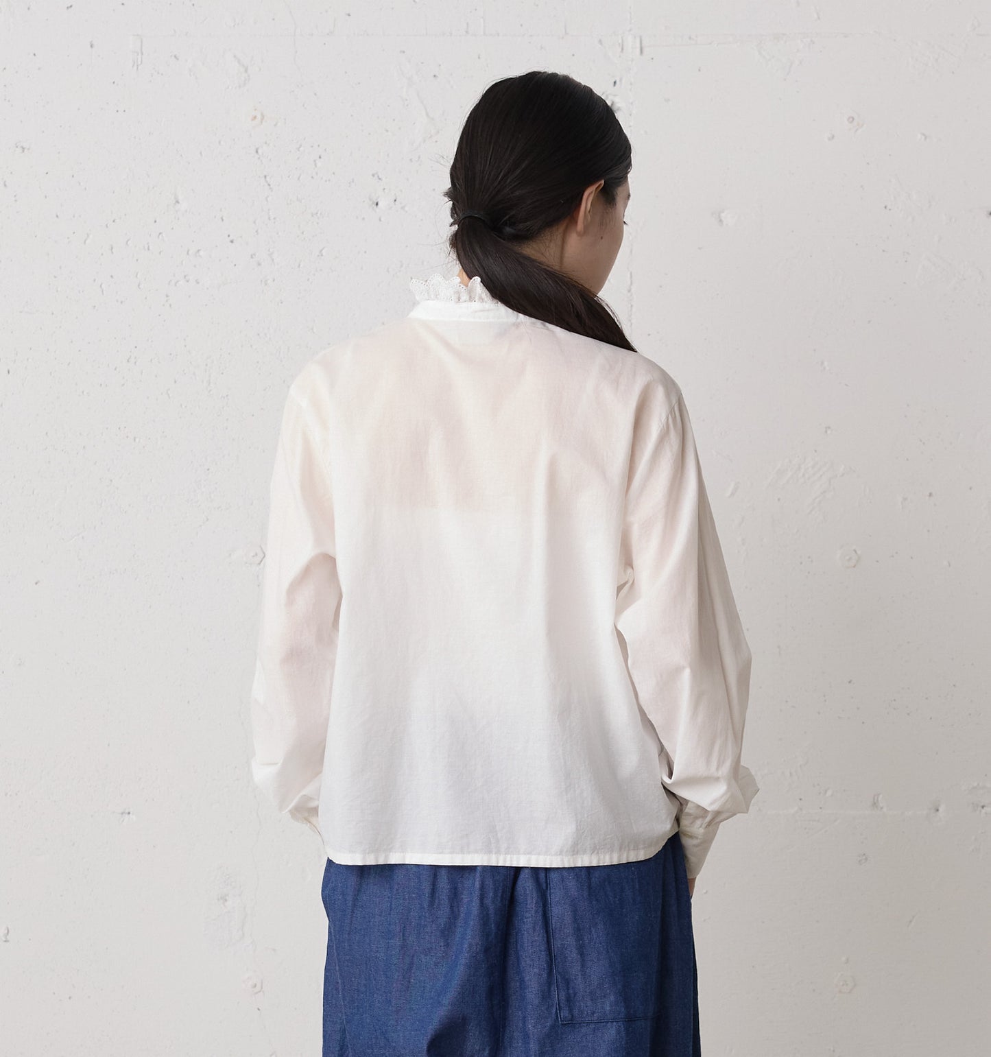 pin tuck lace shirt