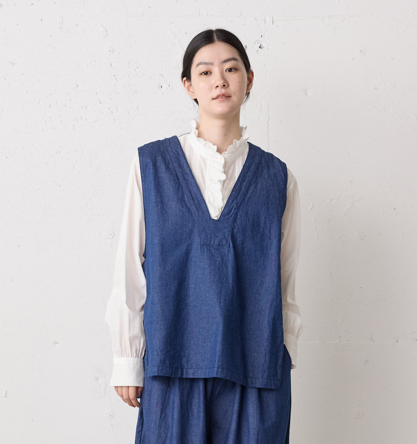 pin tuck lace shirt