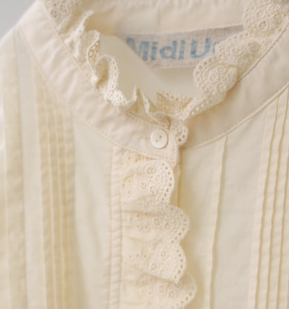 pin tuck lace shirt