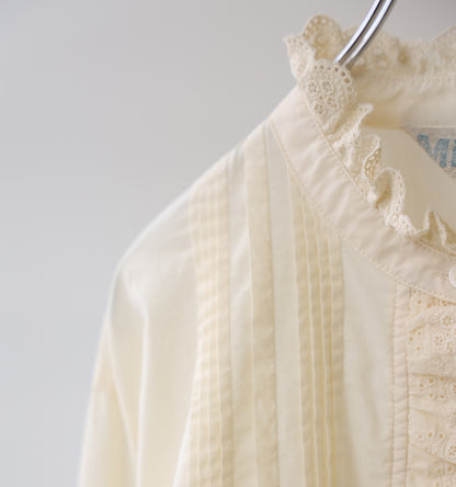 pin tuck lace shirt