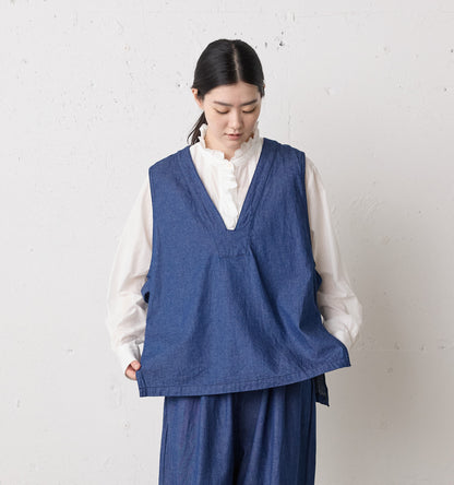 denim side strap vest
