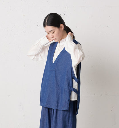 denim side strap vest