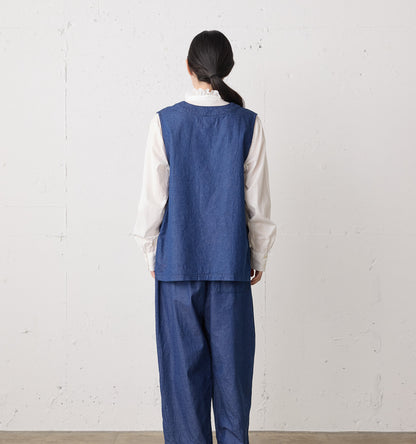 denim side strap vest