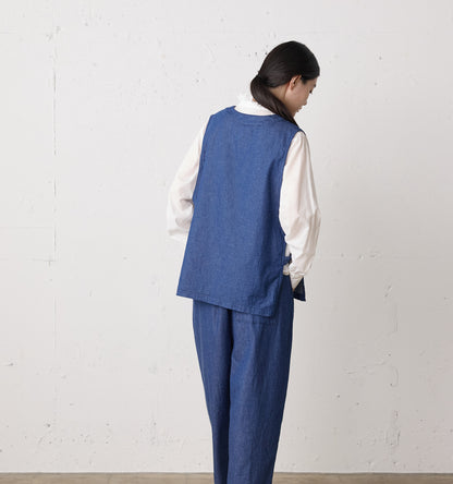 denim side strap vest
