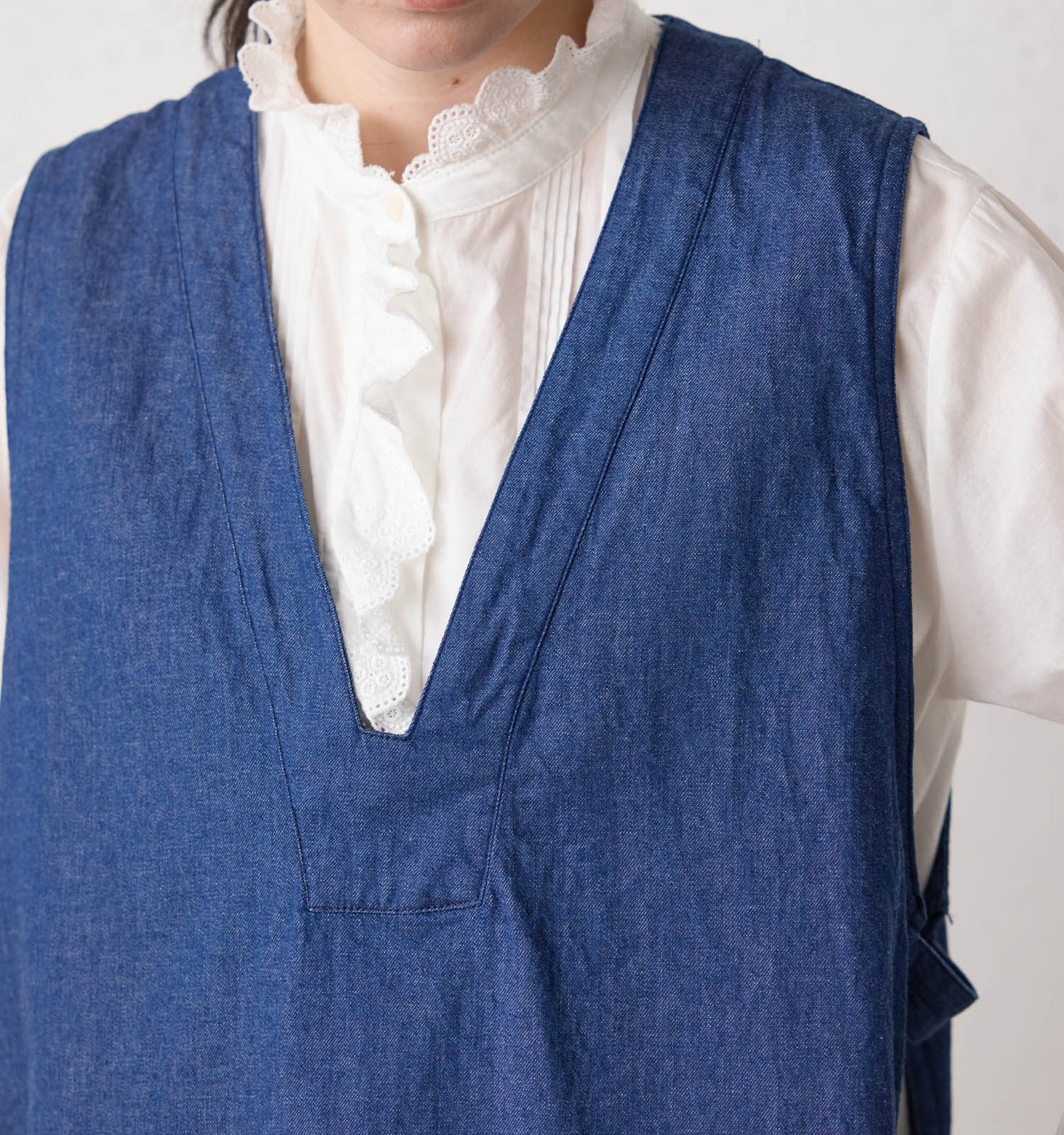 denim side strap vest