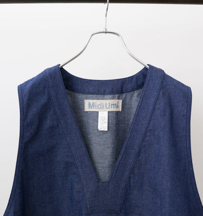 denim side strap vest