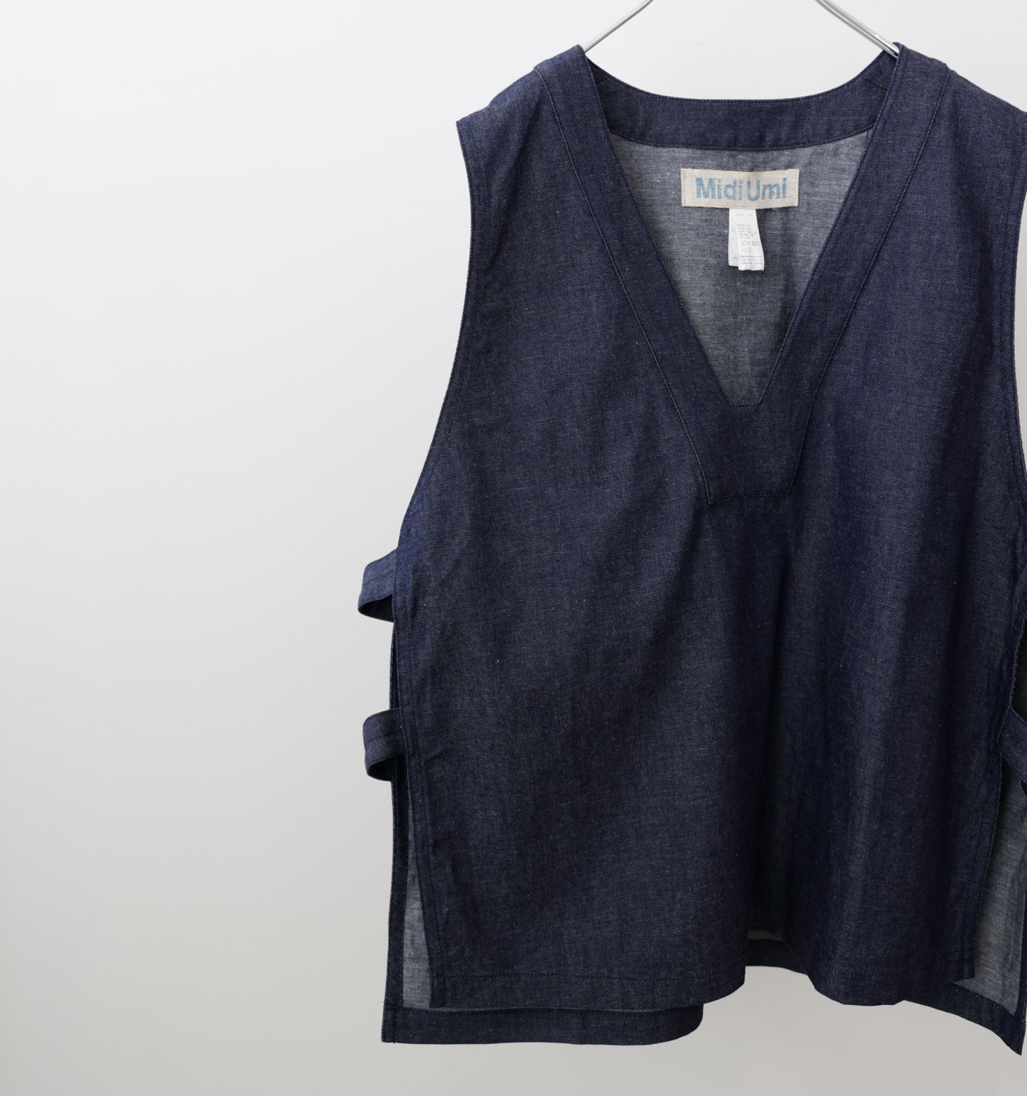 denim side strap vest