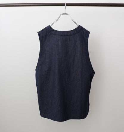 denim side strap vest