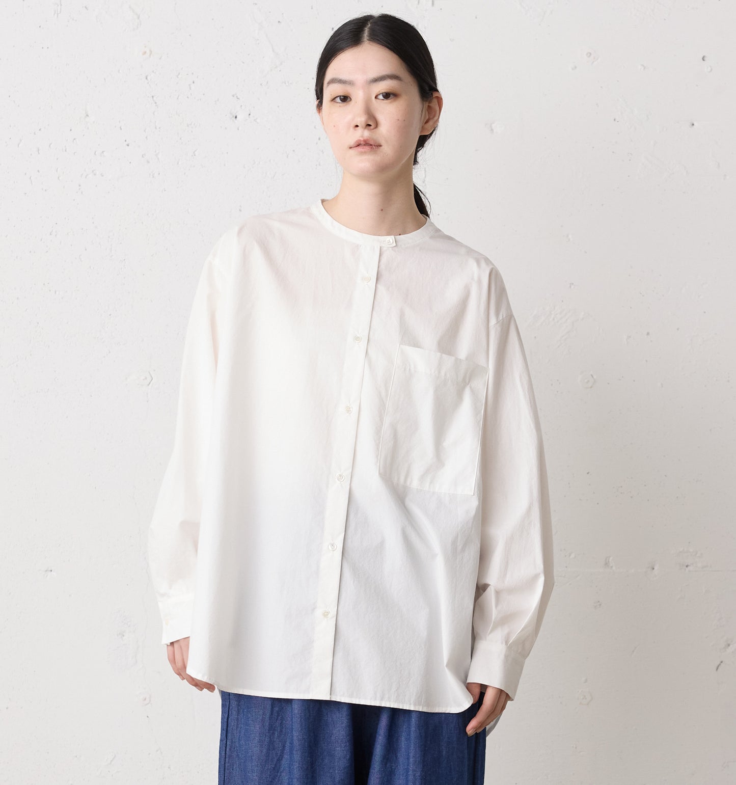 stand collar big shirt