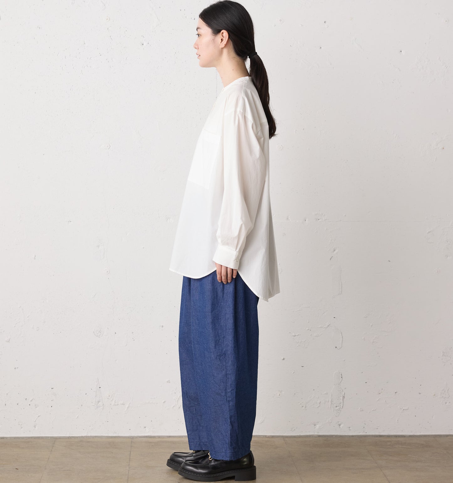 stand collar big shirt