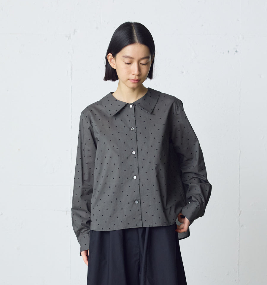 flat collar dots shirt