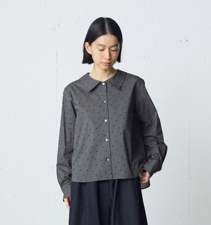 flat collar dots shirt