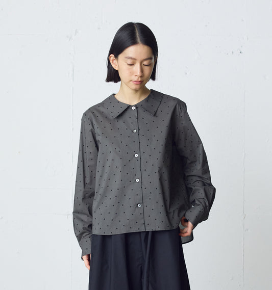 flat collar dots shirt