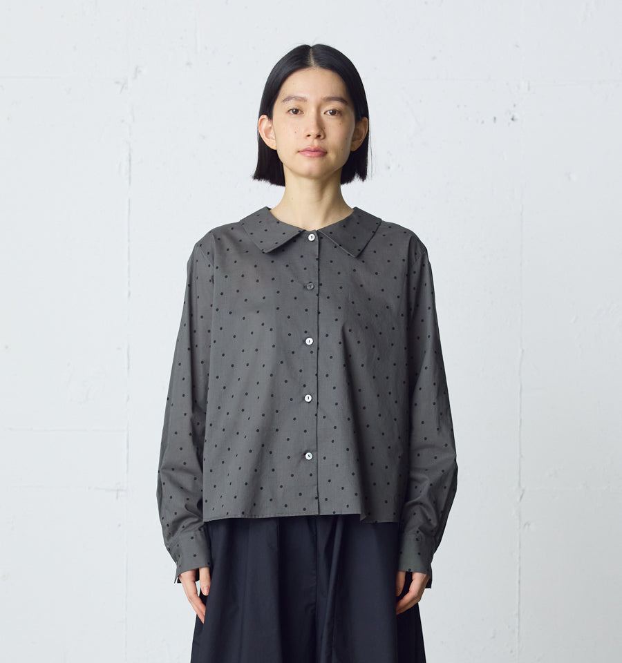 flat collar dots shirt