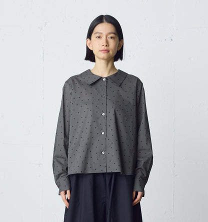 flat collar dots shirt