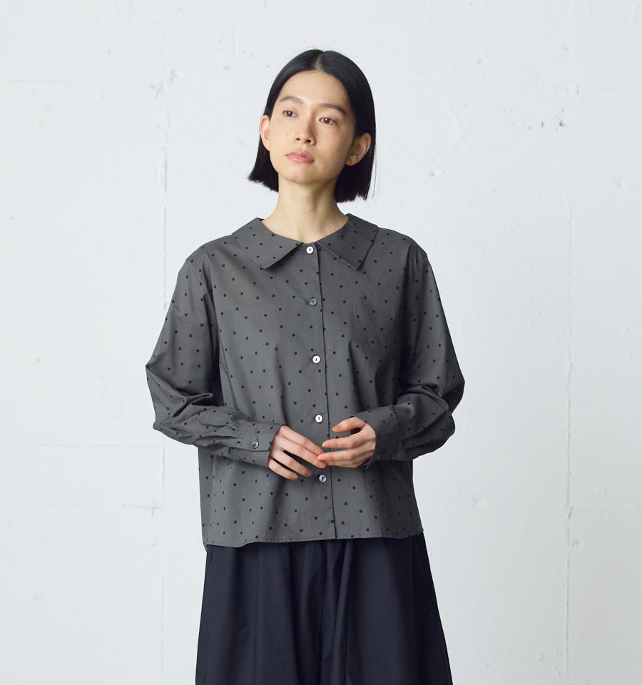 flat collar dots shirt