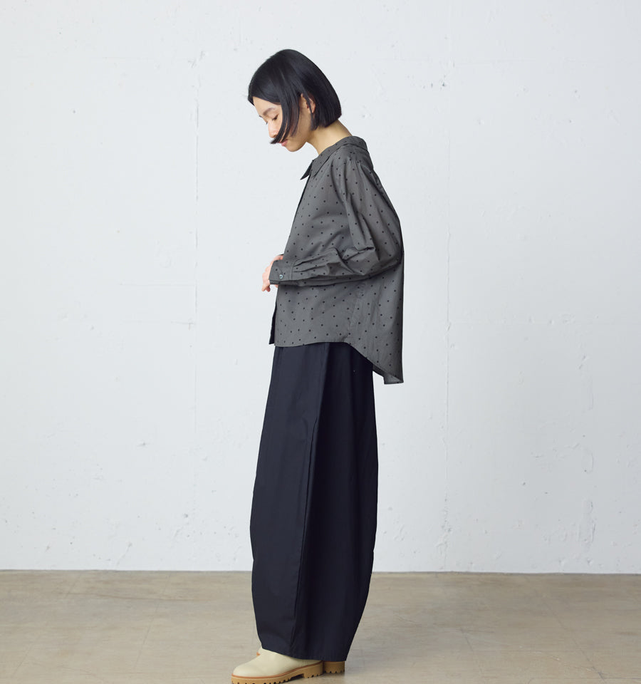flat collar dots shirt