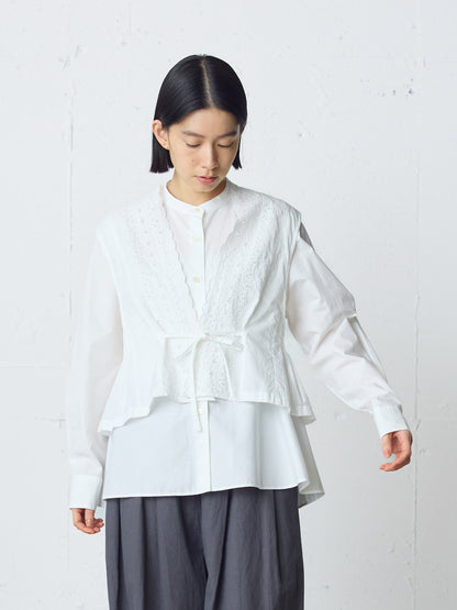 lace side tuck vest