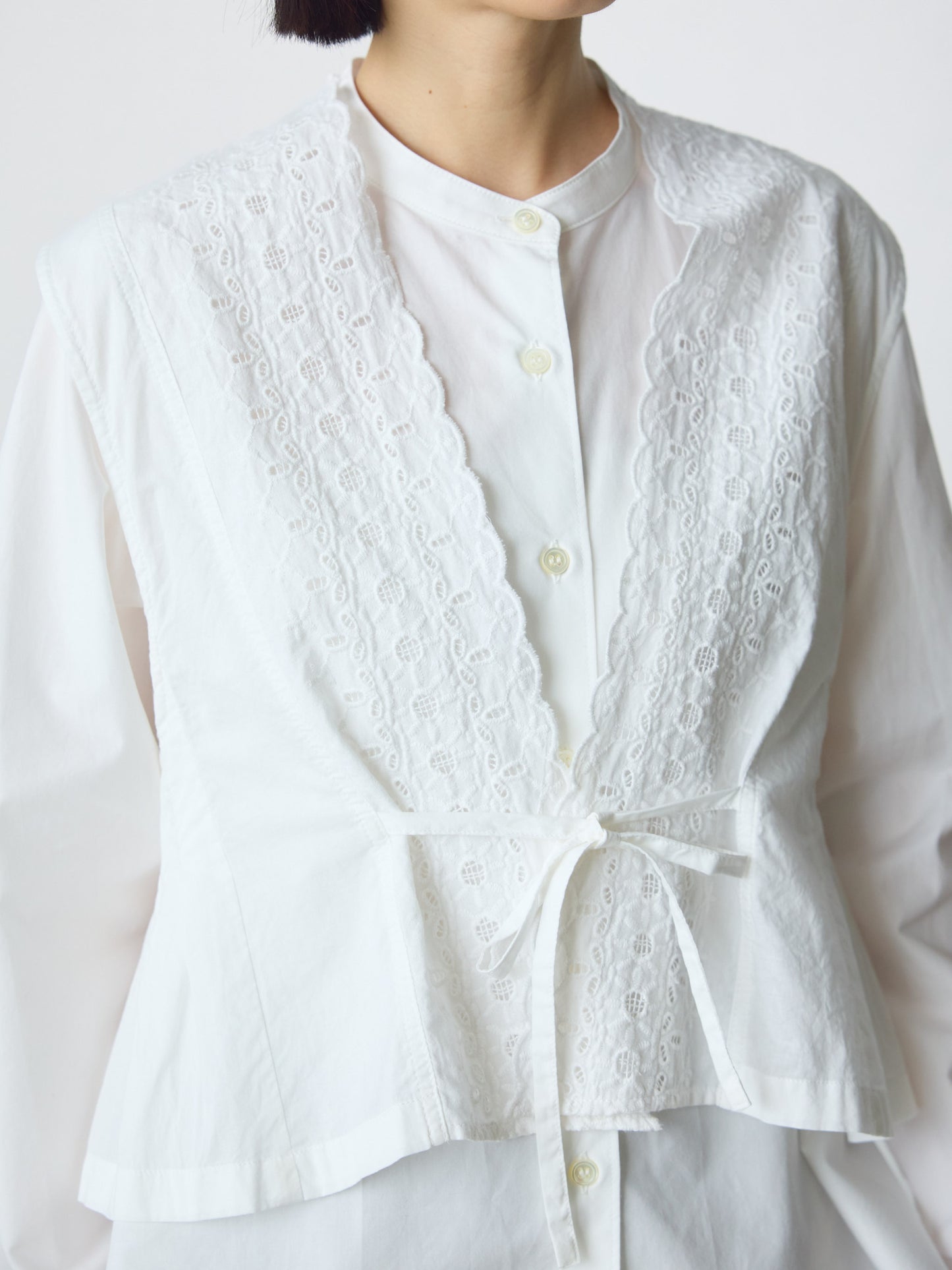 lace side tuck vest