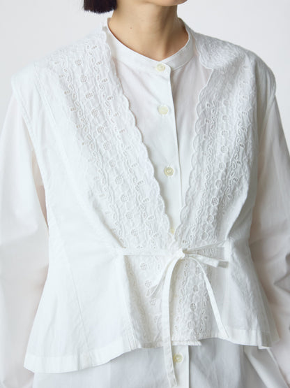 lace side tuck vest