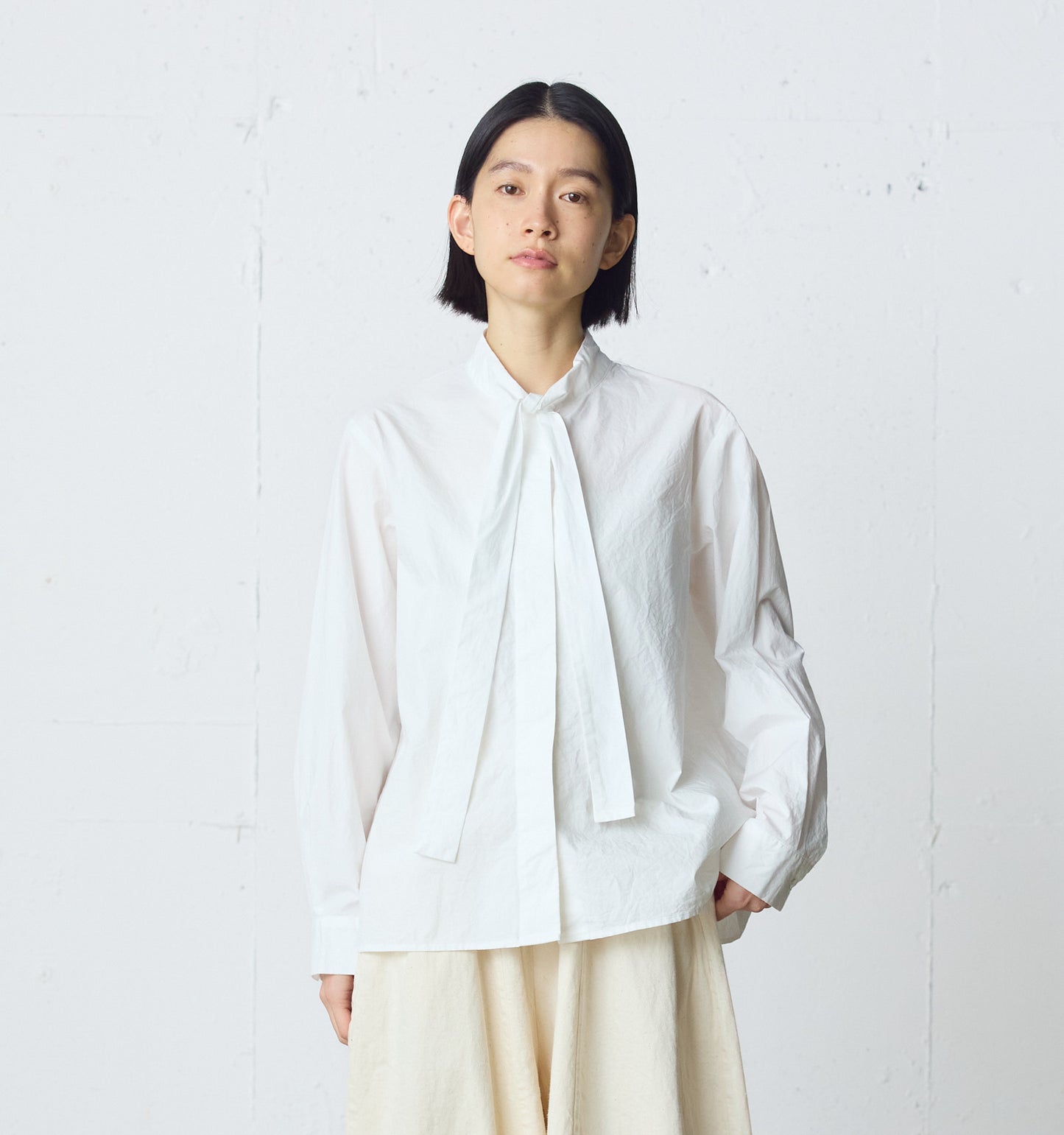 tie-neck shirt