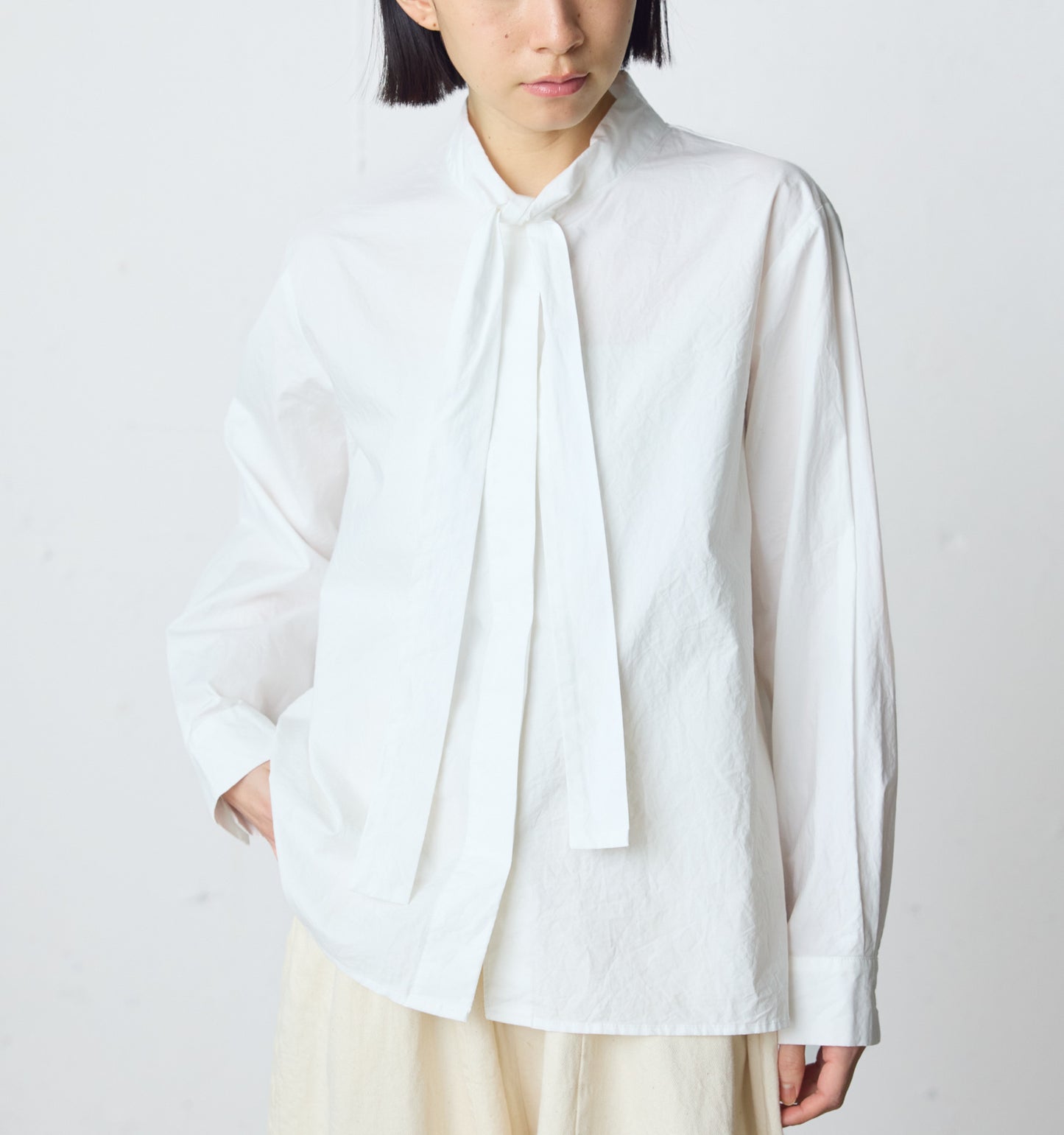 tie-neck shirt