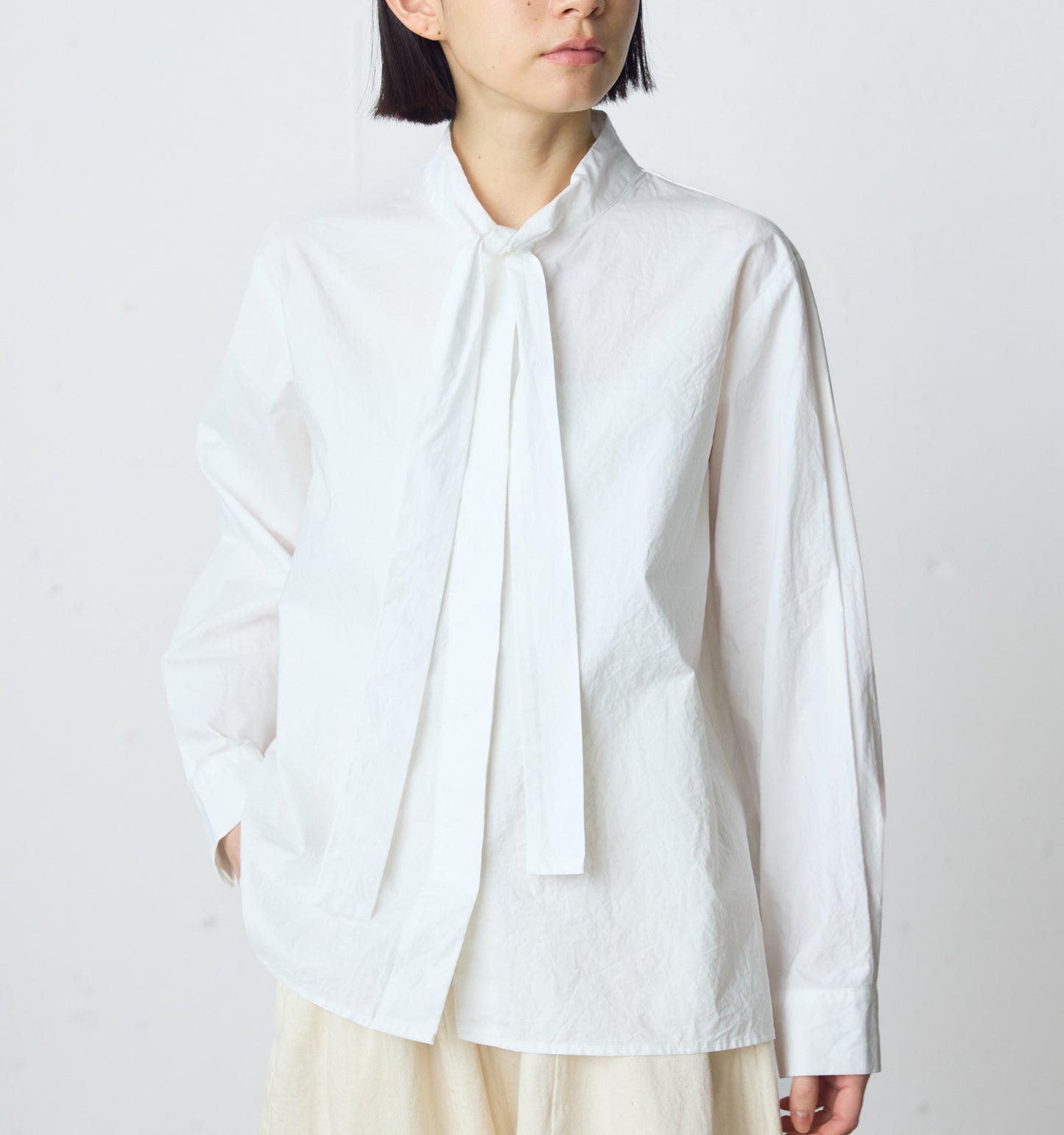 tie-neck shirt