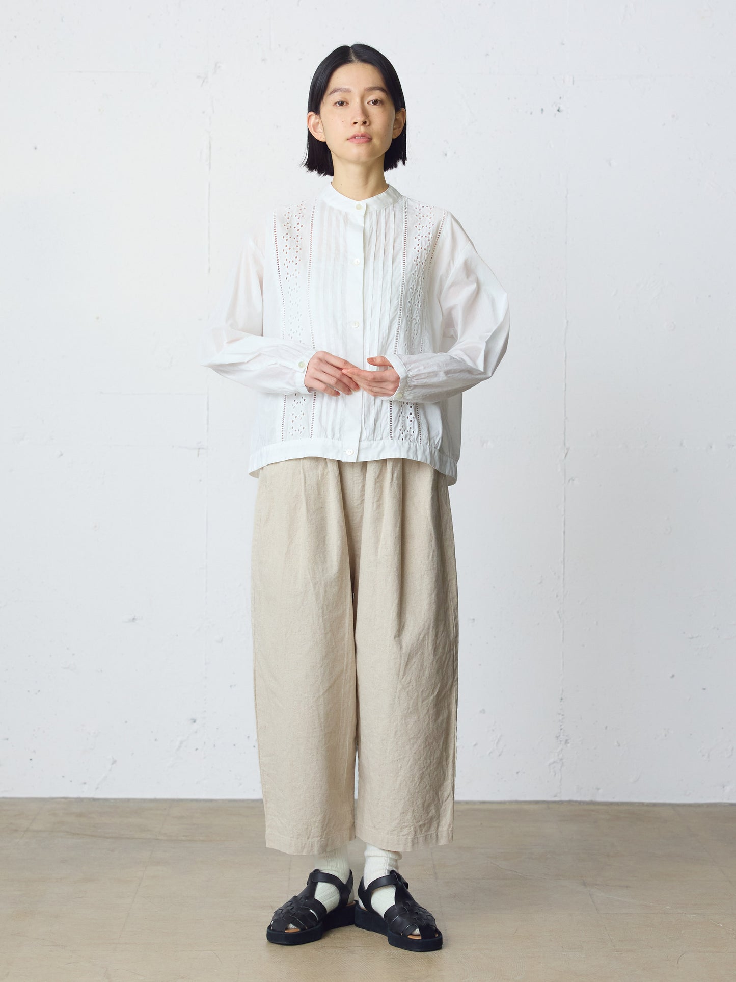 lace blouson shirt