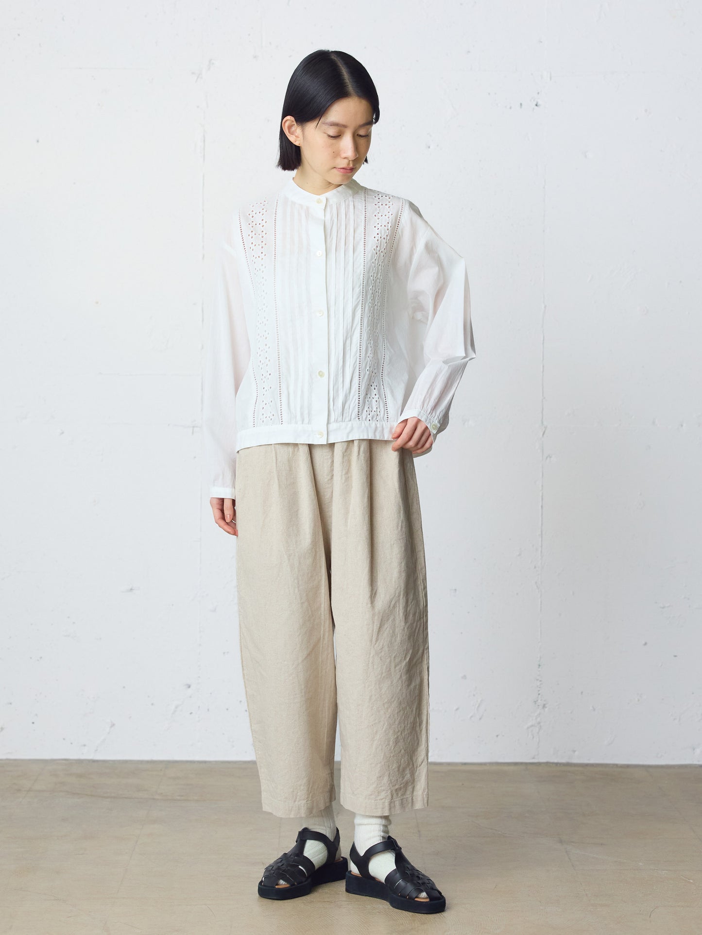 lace blouson shirt