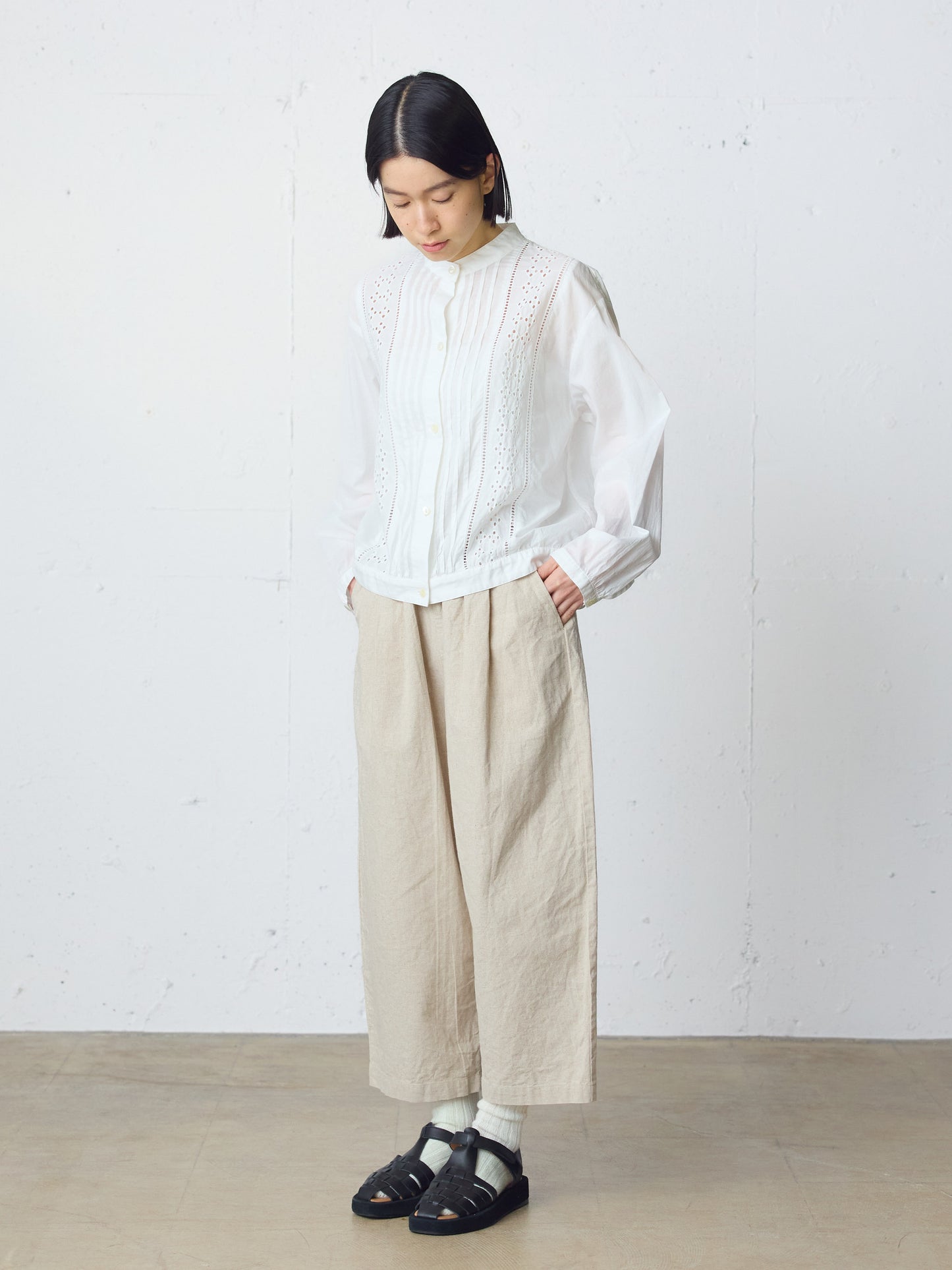 lace blouson shirt