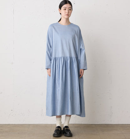 chambray gather onepiece