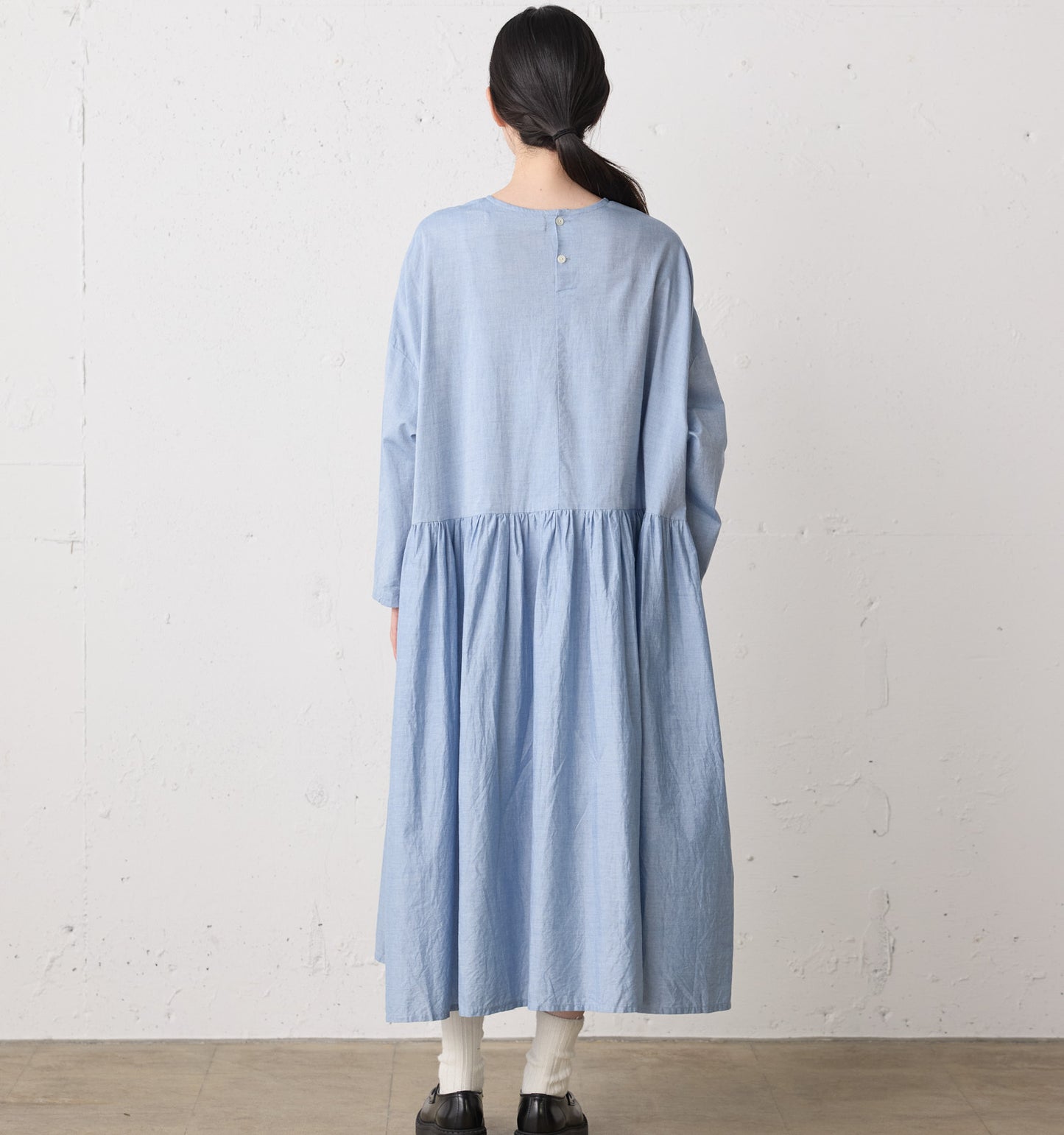 chambray gather onepiece