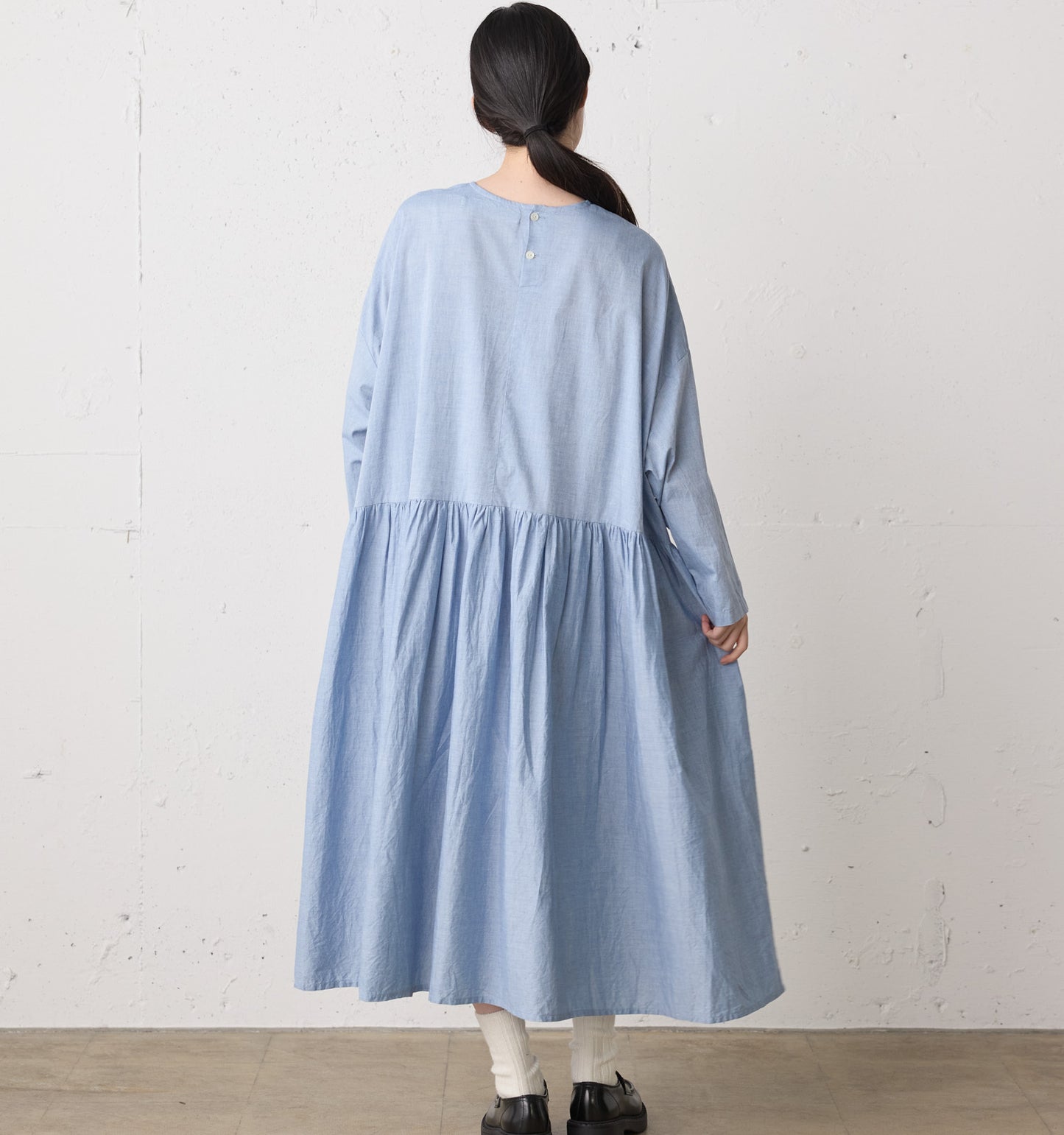 chambray gather onepiece
