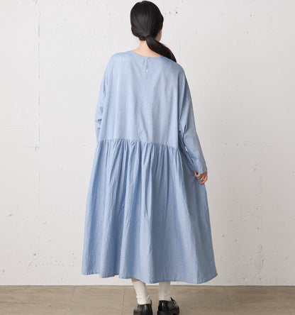 chambray gather onepiece