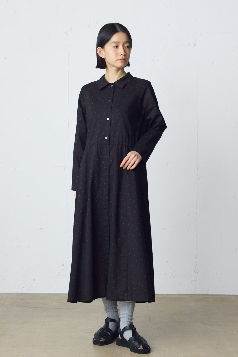 waist switching dots one-piece