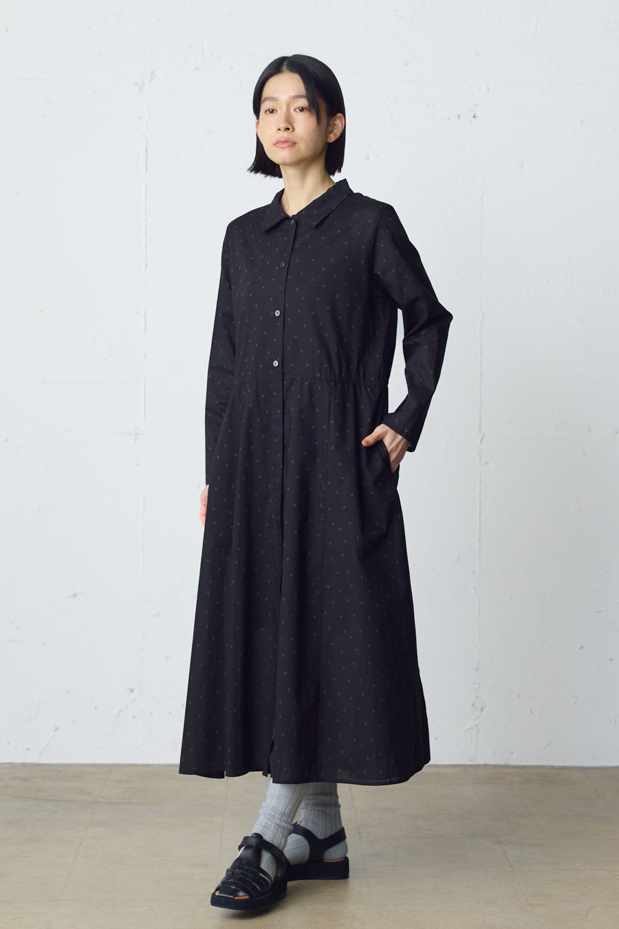waist switching dots one-piece